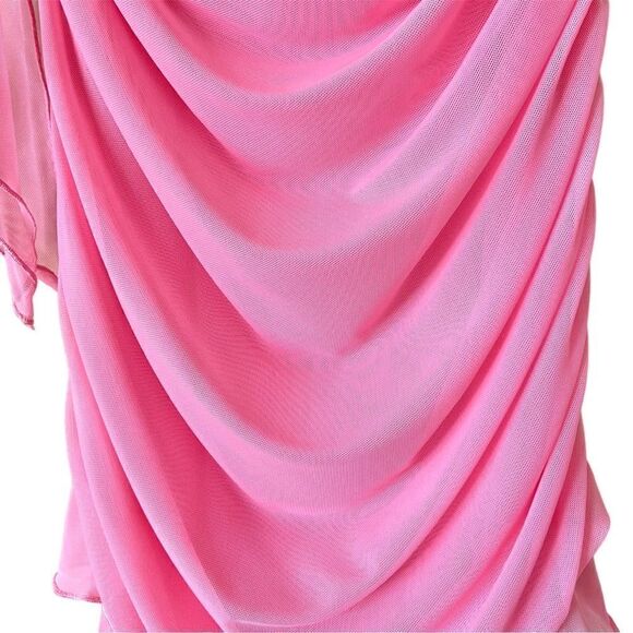 Lovers and Friends Vanessa Midi Pink Dress Gown Sheer Size S - Picture 7 of 10